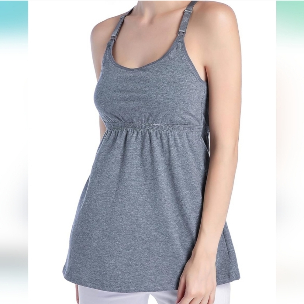 SUIEK Nursing 2 Black Grey Tank Top Size Medium